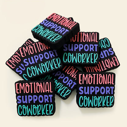 20pcs Silicone Focal Beads Emotions Text Block Design
