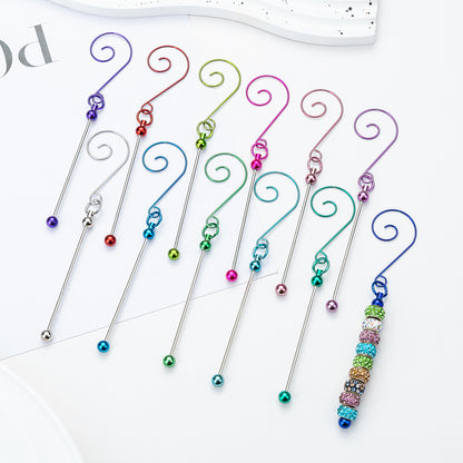 Beadable Hook Christmas DIY Decorative Supplies Metal Craft Gift