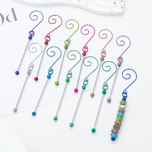 Beadable Hook Christmas DIY Decorative Supplies Metal Craft Gift
