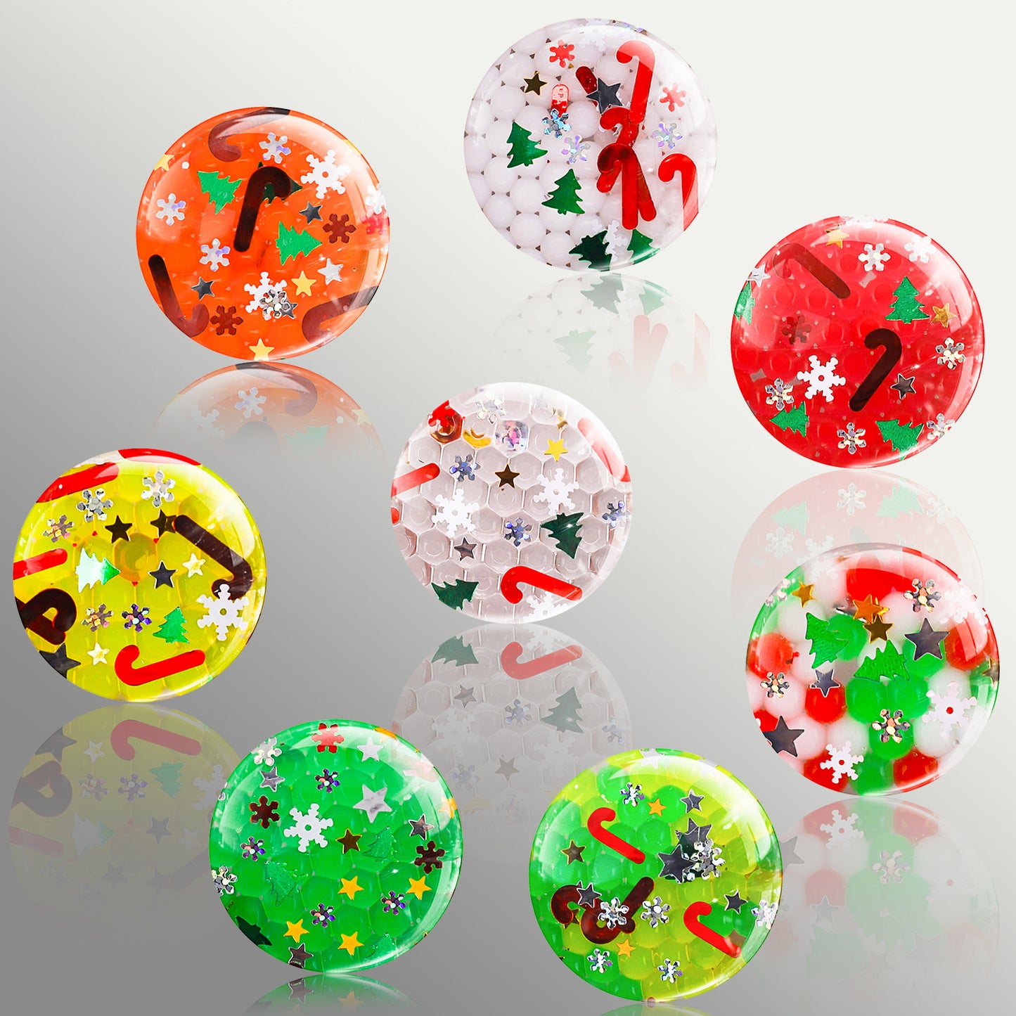 TPR Christmas Glitter Sensory Stress Ball Squeeze Toy 3.5cm 4