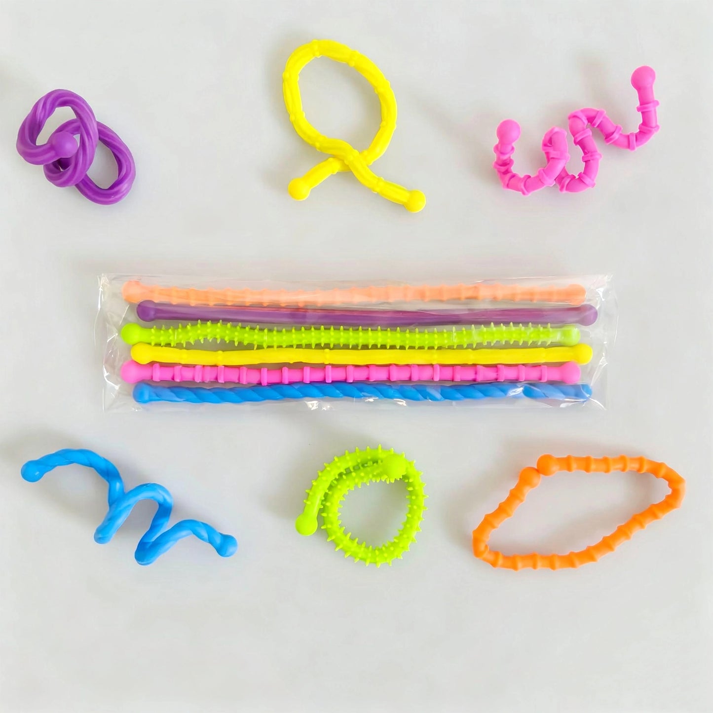 Silicone Textured Sensory Fidget Sticks 25cm 12 Pieces 2 Sets