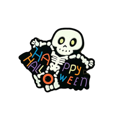 20pcs Silicone Focal Beads Happy Halloween Skeleton with Text