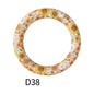 65mm Printed Silicone Beads Ring Shape Printed Design 44