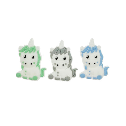 20pcs Silicone Focal Beads Cartoon Unicorn Sitting Pose