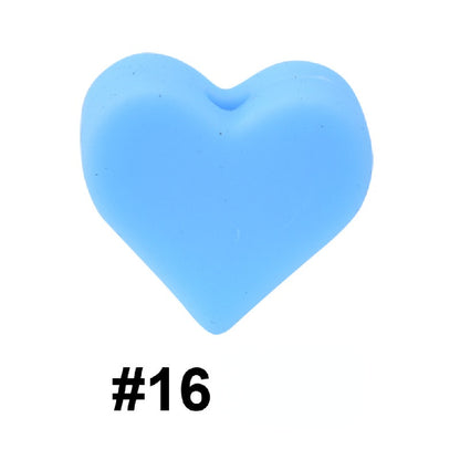 50pcs 14mm Heart Silicone Beads Colorful Diy Teether Accessories 15