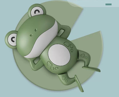 Plastic Wind Up Frog Swimming Bath Toy for Kids 4