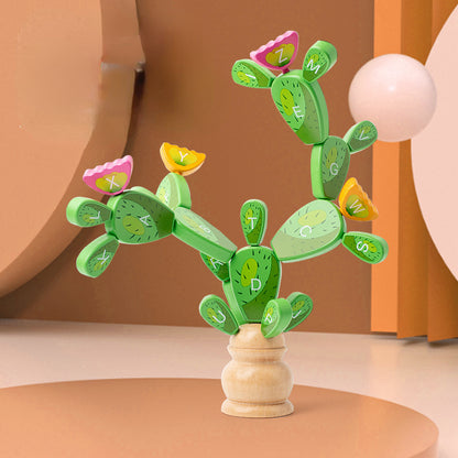 Wooden Building Blocks Cactus Puzzle Educational Toy 3