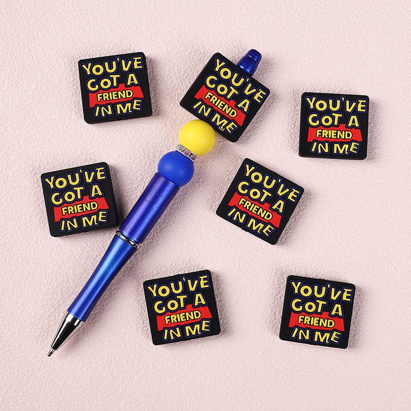 20Pcs Silicone Focal Beads Library Reed Duck Book and Quote Designs 21