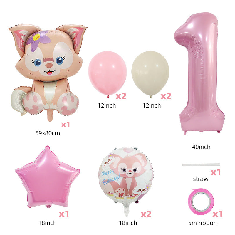 StellaLou Bunny Foil Balloon Birthday Party Decoration Set 3