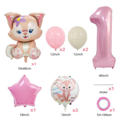 StellaLou Bunny Foil Balloon Birthday Party Decoration Set 3