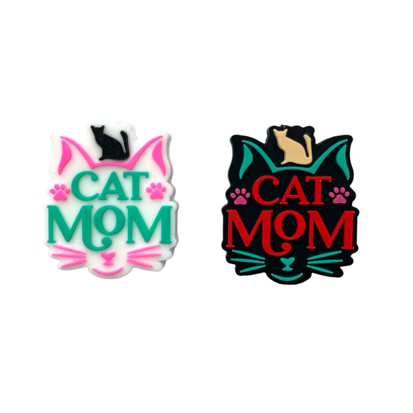20pcs Silicone Focal Beads Cat MOM Front Facing Design