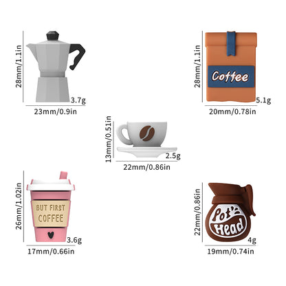 Silicone 3D Focal Beads Coffee Theme 3D Coffee Cup and Pot Designs 10