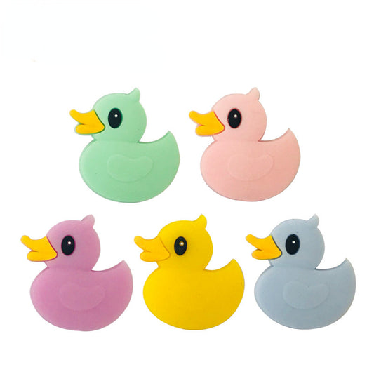20pcs Silicone Focal Beads Little Yellow Duck Side Profile