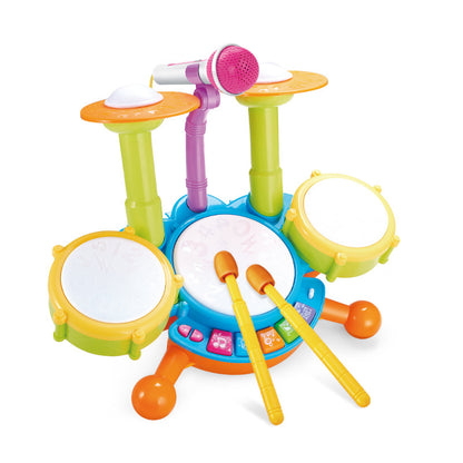 Plastic Kids Jazz Drum Kit Musical Instrument Early Education Toy