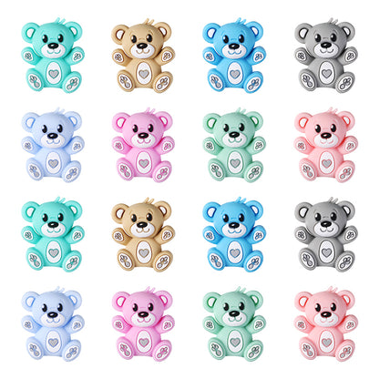Silicone 3D Focal Beads Hug Bear Sitting Pose 9