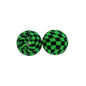 50pcs 15mm Printed Checkered Silicone Beads 13