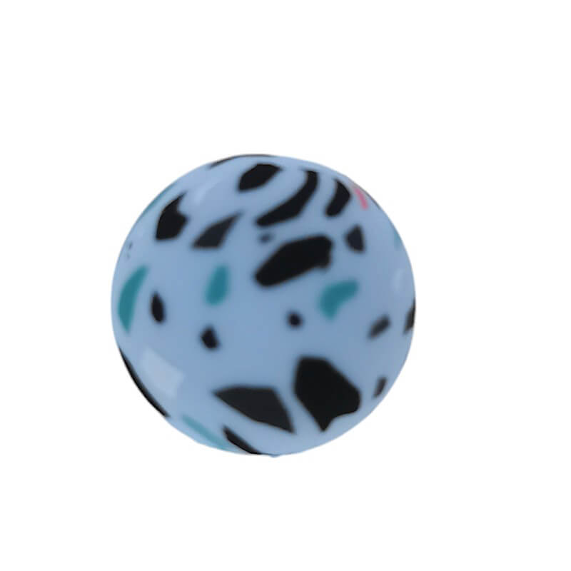 50pcs 15mm Terrazzo Silicone Beads Printed Design 9