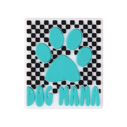 Silicone Focal Beads Leopard Dog Mom Series with Text and Paw Prints 14