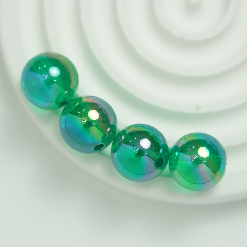 50pcs 16mm UV Finish Round Acrylic Beads Transparent DIY Bracelet Making 13