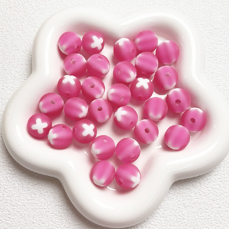10pcs 16mm Bicolor Round Acrylic Beads DIY Bracelet Making 8