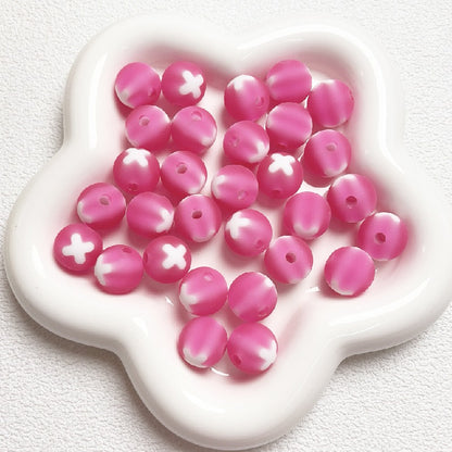 10pcs 16mm Bicolor Round Acrylic Beads DIY Bracelet Making 8