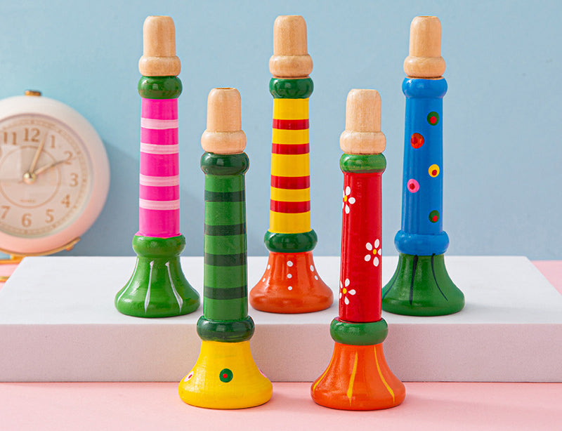 Wooden Small Horn Whistle Kids Musical Instrument Educational Toy