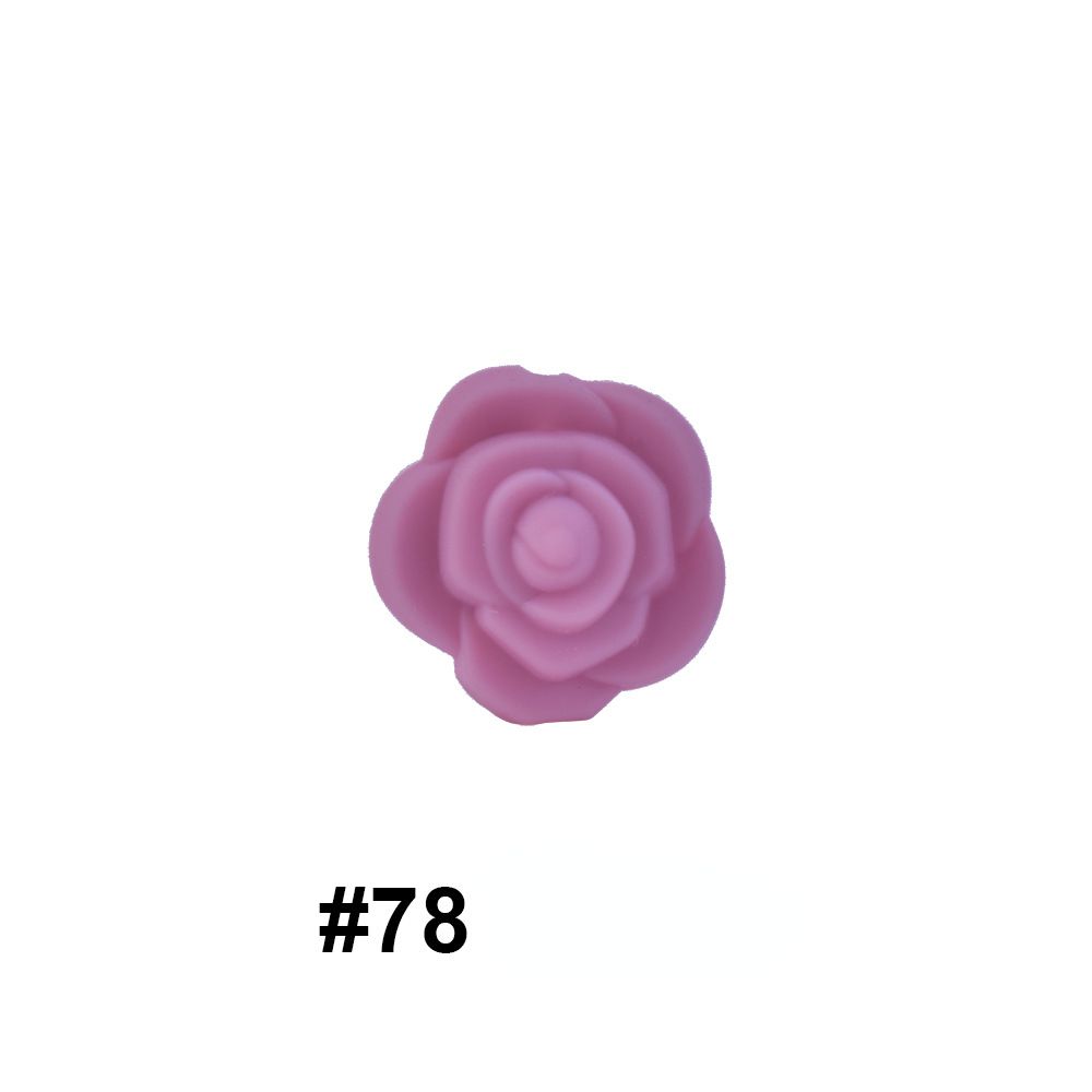 50pcs Silicone Focal Beads Rose Flower Double-Sided Design 30