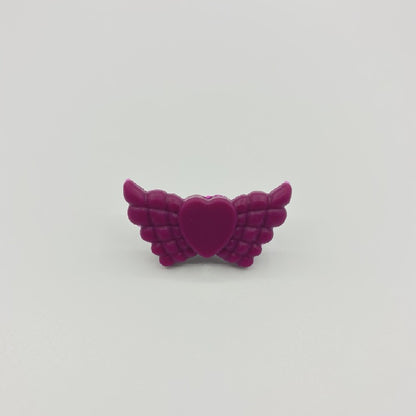 20pcs Silicone Focal Beads Wing Shape with Heart Center 17
