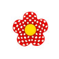 20pcs Silicone Focal Beads Plaid Floral Red Yellow Center