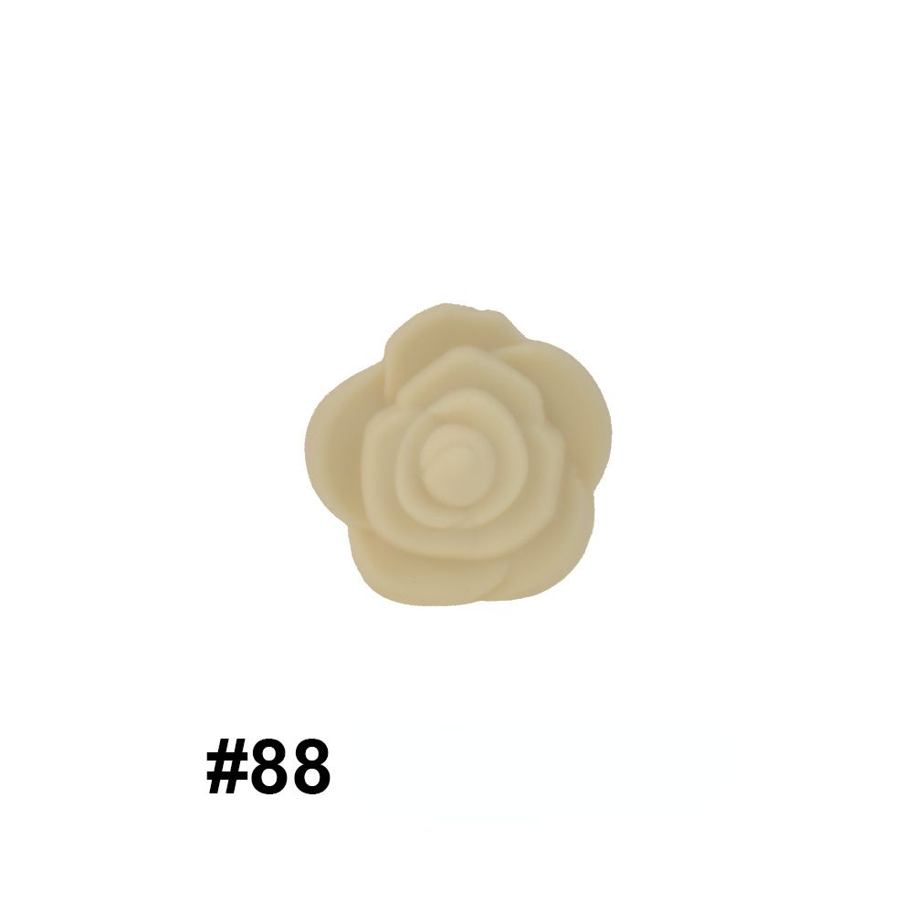 50pcs Silicone Focal Beads Rose Flower Double-Sided Design 33