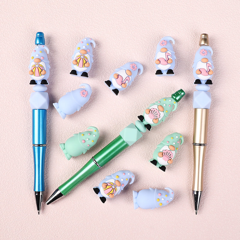 20Pcs Silicone 3D Focal Beads Summer Dwarf With Flower Detail 7