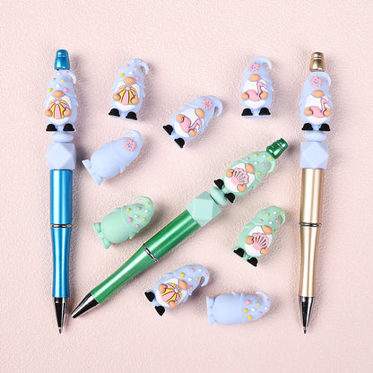20Pcs Silicone 3D Focal Beads Summer Dwarf With Flower Detail 7