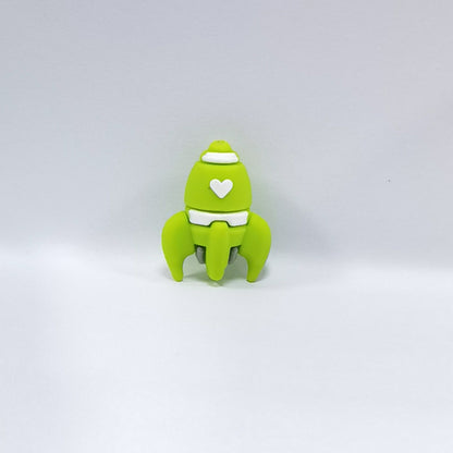 20Pcs Silicone 3D Focal Beads Color Love Rocket with Heart Detail 4