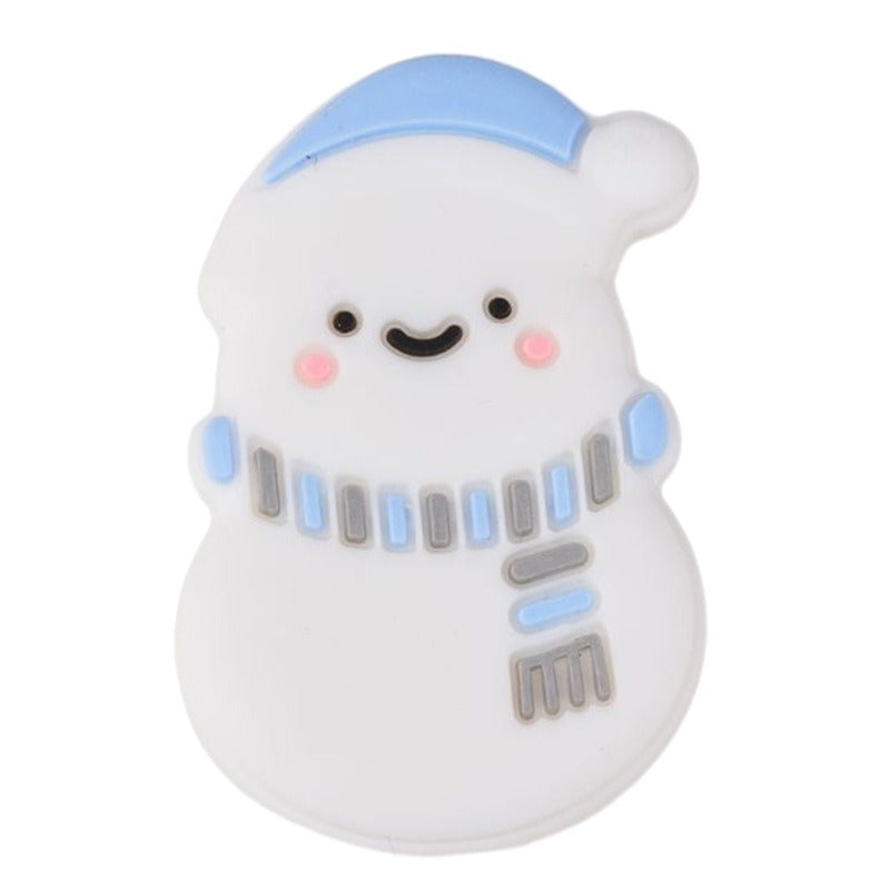 10pcs Silicone Focal Beads Christmas Snowman Tree Stocking Set 11