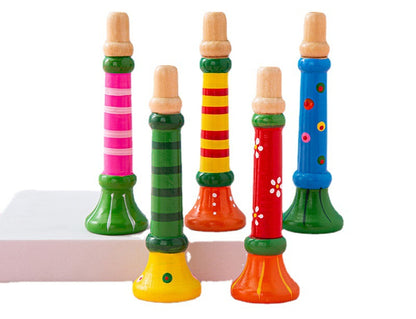 Wooden Small Horn Whistle Kids Musical Instrument Educational Toy 2