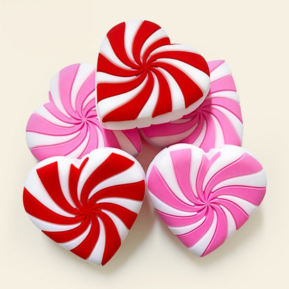 20Pcs Silicone Focal Beads Love Candy Macaron Windmill Design