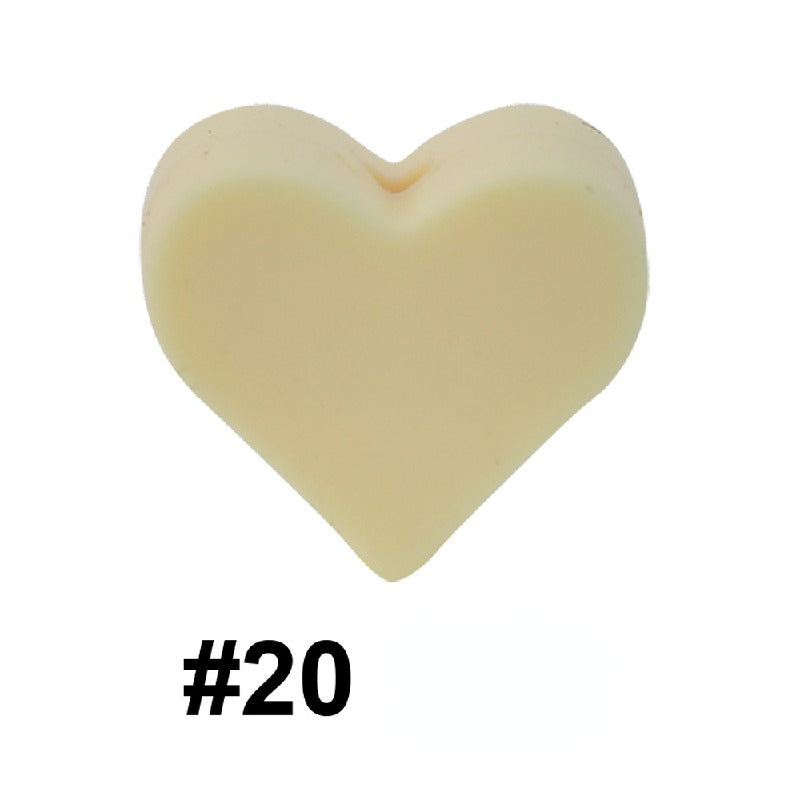 50pcs 14mm Heart Silicone Beads Colorful Diy Teether Accessories 16