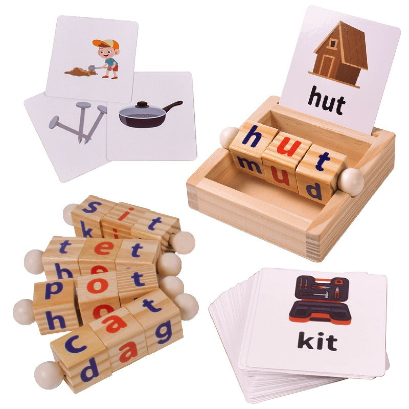Wooden Letter Spelling Blocks Montessori Toys Educational 5