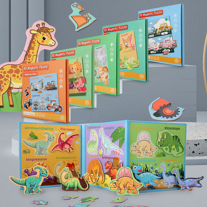 Children's 3D Magnetic Animal Puzzle Educational Paper Toy 3
