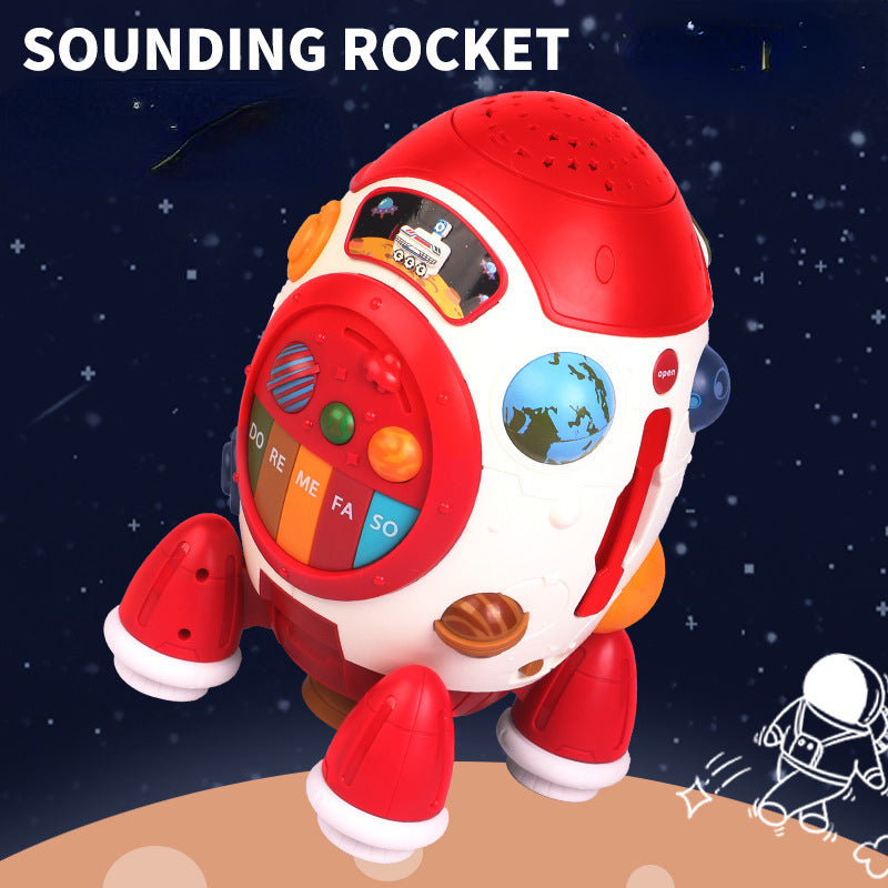 Plastic Kids Aviation Rocket Music Drum Educational Toy 5