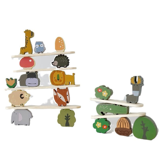 Wooden Building Blocks Animal Stacking Balance Educational Toy