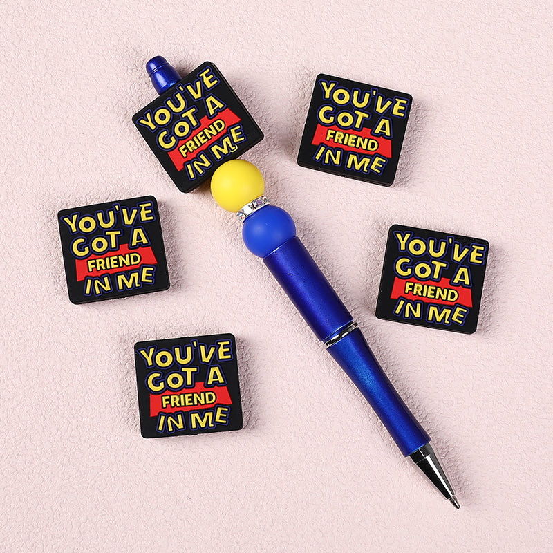 20Pcs Silicone Focal Beads Library Reed Duck Book and Quote Designs 25