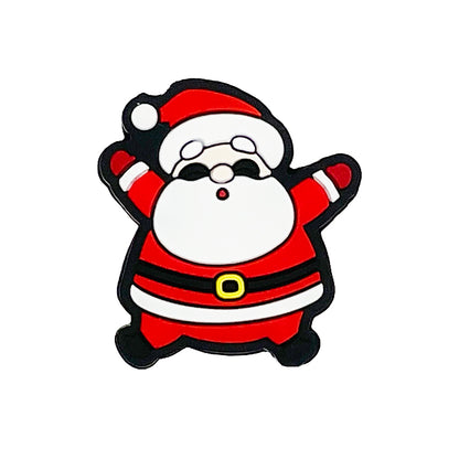 20pcs Silicone Focal Beads Santa Claus Front Facing Raised Arms