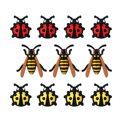 20Pcs Silicone 3D Focal Beads Ladybug Wasp Insect Design 9