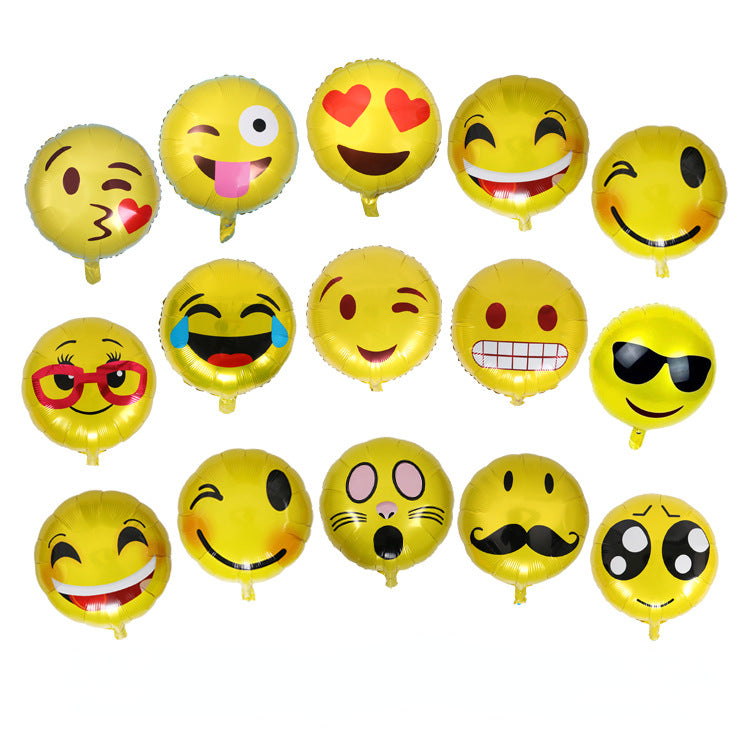 Face Expression Foil Balloons Birthday Party Decoration 50pcs 18 Inch