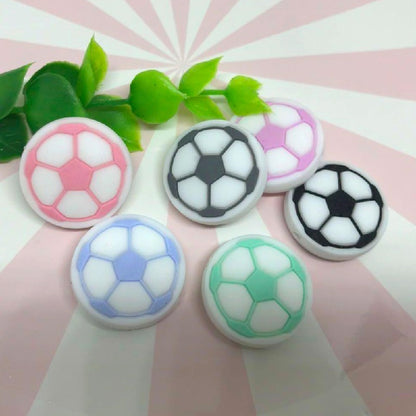 20pcs Silicone Focal Beads Football Round Detail 4