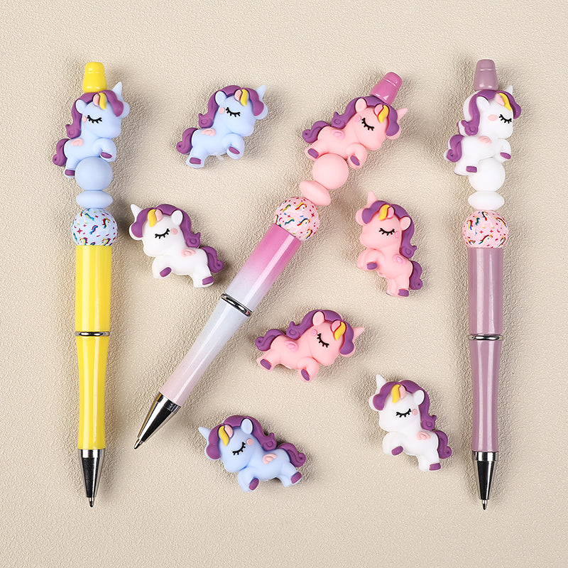20Pcs Silicone 3D Focal Beads Unicorn Sleeping Pose 7