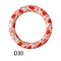 65mm Printed Silicone Beads Ring Shape Printed Design 36
