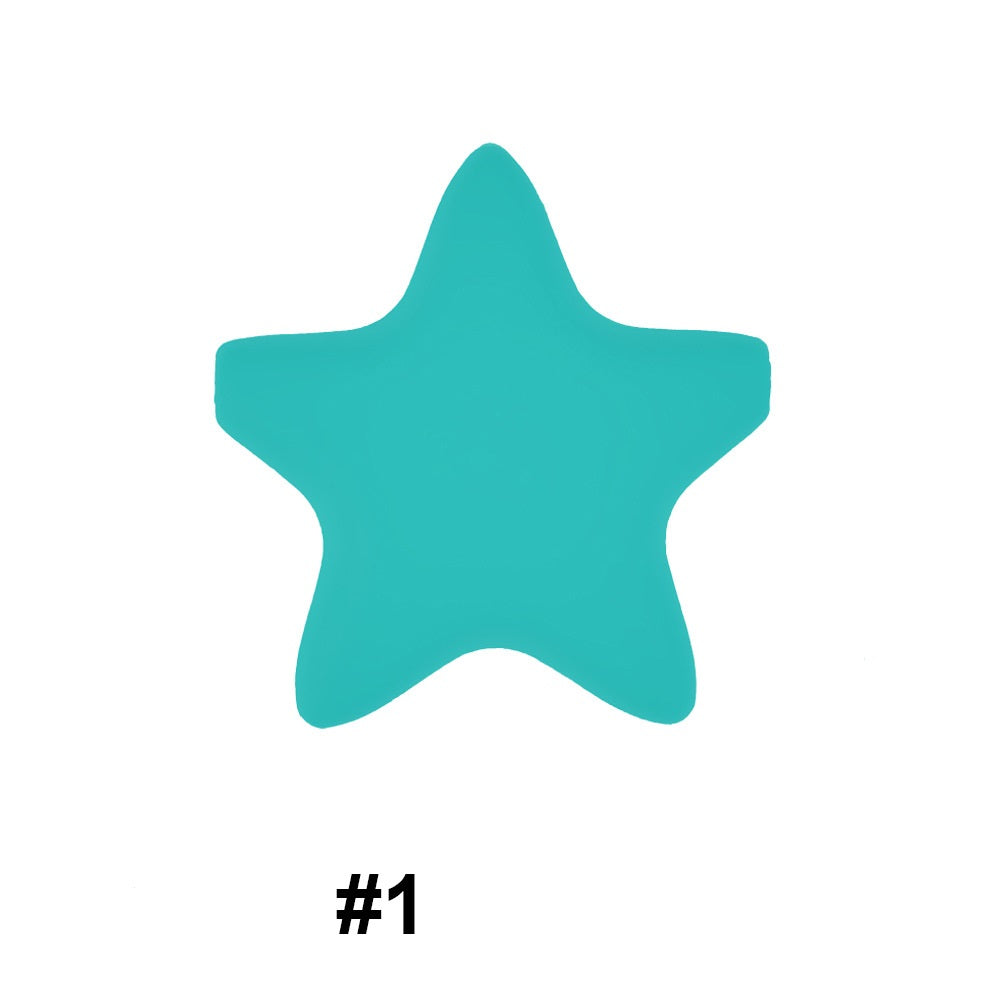 45mm Star Silicone Beads 50pcs