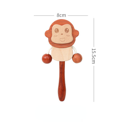 Wooden Rattle Drum Handbell Kids Musical Instrument Toy 10